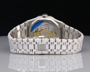 New High VVS Moissanite Diamond Iced Analog Luxury Business <b>Watch</b> <b>Waterproof</b> Antique Glass Dial Window Stylish Stainless Steel - Product Image 5