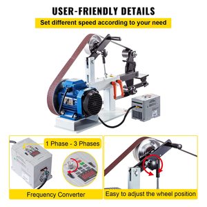 Ponceuse à bande électrique 2HP 2'' x 82'' à vitesse variable pour le travail des métaux, polisseuse 3-en-1 et 3 modes de ponçage - Product Image 2