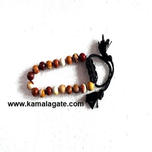 Bracelet de perles de pierres précieuses naturelles en agate noire réglable 8mm artisanat de pierres semi-précieuses avec ficelle de coton - Product Image 5