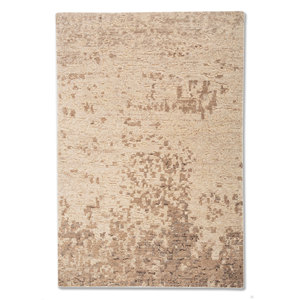 พรมขนสัตว์ถักมือสีเบจและสีน้ำตาลลายแบบนามธรรม ยี่ห้อ Uvenuti รุ่น AIWL-3082 สำหรับห้องนั่งเล่น ทางเข้าบ้าน และโถงทางเดิน เหมาะสำหรับวัยรุ่น - Product Image 1