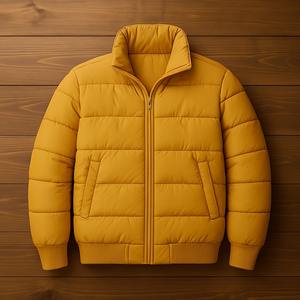 Veste matelassée épaisse de luxe pour hommes pour l'hiver coupe-vent à capuche broderie High Street solide peigné nouveauté OEM avant - Product Image 3