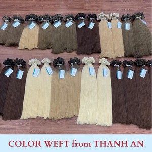 Cabello de trama de color con máquina de extensión de cabello humano vietnamita de color de moda superior trama doble lista para enviar liso natural - Product Image 5