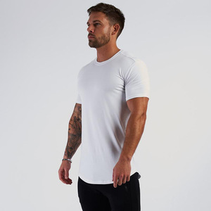Camiseta deportiva de algodón con cuello redondo y logotipo personalizado para hombre, camiseta de manga corta lisa en blanco para correr y gimnasio - Product Image 6