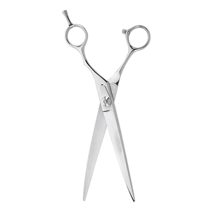 Tijera de aseo para mascotas de acero inoxidable, hoja curva de 7,5 ", pulido de espejo, tornillo ajustable y reposapiés con Funda de cuero con cremallera - Product Image 3