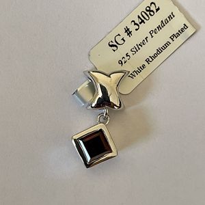 Pendentif en grenat naturel pour femme Shah Gems en argent sterling 925, platine, or rose, or, perle d'eau douce, diamant, style tendance - Product Image 2