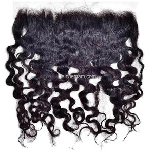 Usine pas cher 13x4 HD soyeux droite vague Machine Double trame avant pour femmes noir vietnamien Remy vierge humain 13x6 - Product Image 4