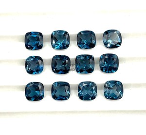 8mm Londres Bleu Topaze Coussin Coupe Pierres Précieuses Perles pour la Fabrication de Bijoux Topaze Naturelle À Facettes De Grossiste Indien En Vrac - Product Image 5