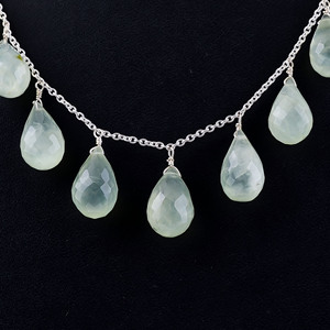 Collar de diseño clásico de Plata de Ley 925 con cadenas de piedras preciosas de Prehnita de lujo para compromiso bodas fiestas regalos para mujeres - Product Image 3