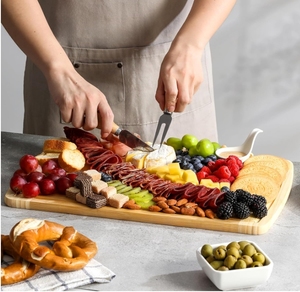 3pcs Bamboo Cutting Board Set with <b>Stand</b> Natural Wooden Chopping Boards for Kitchen Eco Friendly Meat <b>Vegetable</b> Carving Set - Product Image 5