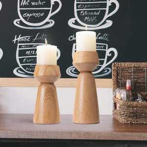 Support de bougie en bois fait main, design complexe, qualité 100% naturelle, emballage personnalisé pour la Saint-Valentin, rehausse l'ambiance - Product Image 2