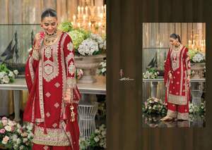 Traje elegante de diseñador de excelente calidad, nueva variedad, trabajo de bordado pesado, traje Chinon Salwar Dupatta para adultos, moda de mujer - Product Image 2