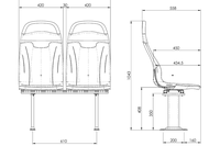 Fournitures en gros pour remplacement/réparation : Nouveaux ensembles de sièges passagers modernes en plastique avec dossier fixe, modèle GS 132, de luxe et de petite taille