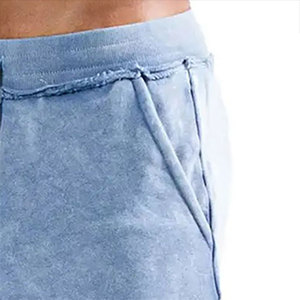 Pantalones cortos de lavado ácido de alto rendimiento para hombres Pantalones cortos de cintura con cordón de peso pesado de último diseño para hombres - Product Image 5