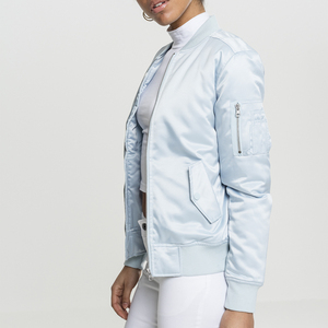 Blouson Bomber en Satin pour Femme Personnalisé de Haute Qualité, Service OEM de Qualité Supérieure, Teint Uni avec Rembourrage en Coton, Personnalisable - Product Image 4