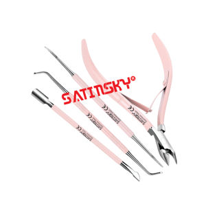 Kit Profesional de Cuidado de Uñas de 4 Piezas, Cortacutículas, Alicates para Cutículas, Kit para Eliminar Uñas Encarnadas, Calidad Quirúrgica Dental Alemana - Product Image 1