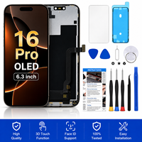 Layar Sentuh Digitizer 6.3 Inci Perakitan Pengganti Layar Ponsel Suku Cadang Perbaikan Pengganti untuk iPhone 16 Pro