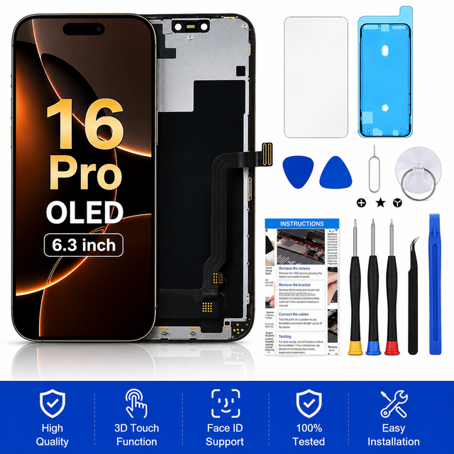 6.3 Inch Touch Screen Digitizer Assembly Replacement Display Mobile Phone Screen Repair Replacement Parts for iPhone 16 Pro