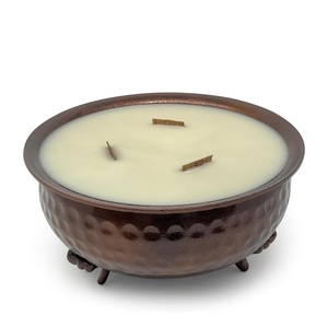 Tazón grande de metal para velas con relleno de cera, diseño de mecha múltiple, perfecto para decoración del hogar, aromaterapia e idea de regalo para decoración navideña - Product Image 3