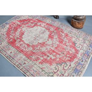 Auténtica alfombra turca Vintage área grande 5x8ft rojo blanco estilo Kilim Patchwork patrón lana látex para pasillo habitación rectangular - Product Image 4