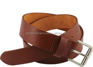 Factory High Quality Brown Casual Cow Leather Strap Genuine Leather Belt for <b>Men</b> Wholesale Bulk Order Made <b>in</b> India - Product Image 4