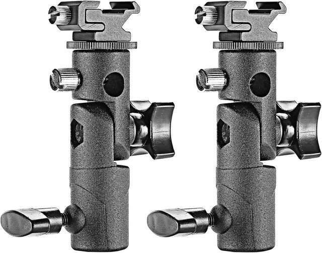 Neewer Professional Universal E Type Camera Flash Speedlite Mount Swivel Light Stand Bracket with Umbrella Holder for Canon