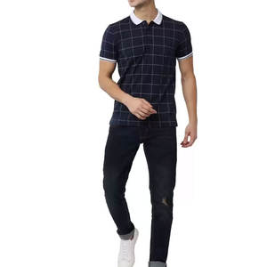 Nuevo diseño de camiseta de Golf, camiseta ligera de poliéster Spandex, camiseta de Polo de Golf estampada transpirable elástica de tela de mezcla para hombres - Product Image 4