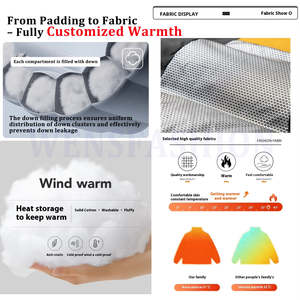 Manteaux d'hiver personnalisés en duvet de canard, avec couvre-visage, noirs, coupe-vent, pour l'extérieur, rembourrés de duvet de canard, matelassés, style puffer - Product Image 4