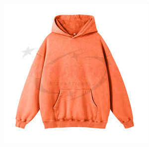 Sudadera con capucha personalizada Trabajo de otoño e invierno 330 GSM Ropa mezclada de algodón lavado con ácido Sudadera con capucha Abrigo Estampado Sudadera con capucha de manga larga - Product Image 6