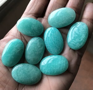 12x16mm Amazonite Naturelle Cabochon à Dos Plat AAA Qualité IGI Certifié Calibré pour Optimal pour la Fabrication de Bijoux Vivaaz - Product Image 3