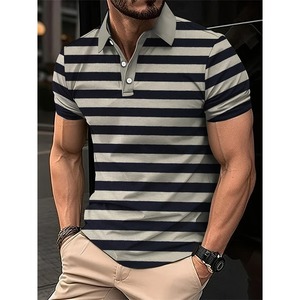 <b>Men's</b> <b>White</b> Trim Gold Embroidered Golf Casual Summer Printed <b>Short</b> <b>Sleeve</b> T-<b>shirt</b> <b>Man</b> Polo <b>Shirt</b> - Product Image 5