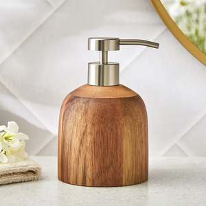 Stylish Wooden <b>Soap</b> <b>Dispenser</b> for Bathroom with High Quality Stainless Steel Pump and Natural Finish for Modern Homes - Product Image 6