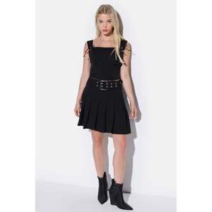 Crop top noir à œillets - Product Image 1