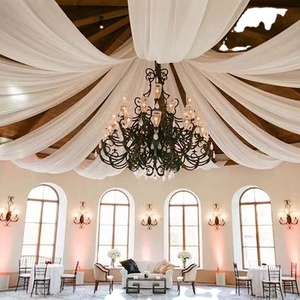 Chiffon Fabric Drapery for Weddings Receptions Ceremonies and Parties-Ceiling Drapes and Swag Backdrop <b>Curtains</b> - Product Image 1