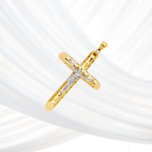 Customized 14K <b>Silver</b> Yellow Gold Plated Classic Jesus <b>Crucifix</b> Cross Logo Christians Children's Charm Fashion Pendants Charms - Product Image 4