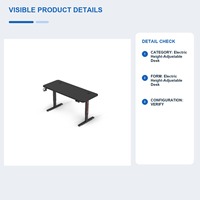 Bureau debout électrique réglable en hauteur avec plateau de 1000 x 600 mm, moteur simple et contrôleur de mémoire