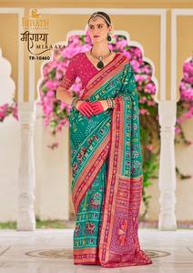 Robe attrayante la plus tendance et de qualité supérieure Mercerizer Sigma Silk Saree Blouse avec imprimé Work Wole Sale Factory Supplier - Product Image 4