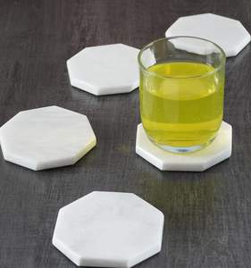 Suministro directo de fábrica, posavasos de mármol octogonal hechos a mano, alfombrillas de piedra decorativas de mesa geométricas para mesa de cocina - Product Image 4