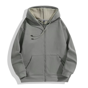 High Quality Custom Logo 3D Embroidery Blank Hoodie Multi Color 100% Cotton Unisex US Size Heavyweight Breathable Zip Hoodie - Product Image 5