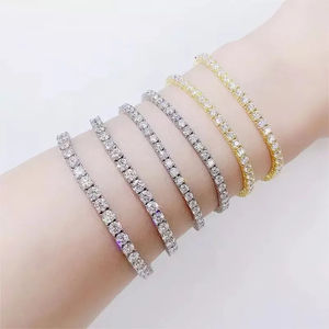 Chaînes de test de diamant de passe de tennis de moissanite VVS en or blanc 14K personnalisées chaîne de diamant glacé Hip Hop de qualité supérieure pour cadeaux - Product Image 3