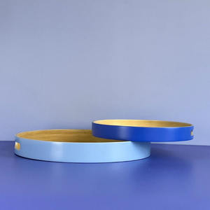 Ensemble de plateaux durables en fibre naturelle enroulée pour fête d'événement servant des plateaux solides en bambou filé pour aliments et boissons - Product Image 3