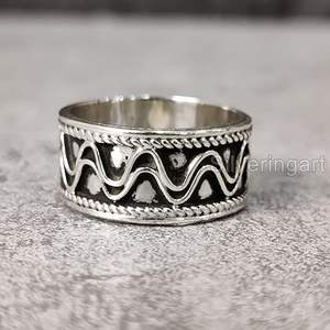 Men's <b>Ring</b> <b>Plain</b> Band Silver <b>Ring</b> <b>Plain</b> Heavy Signet Meditation <b>Ring</b> Christmas Handmade Customize Jewelry Solid 925 Silver <b>Ring</b> - Product Image 4