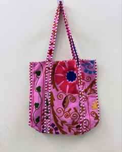 Bolso Tote de Hombro Estilo Boho Vintage Suzani, Bolso de Lona de Algodón Bordado a Mano con Doble Asa, Regalo para Mujer para Uso Diario - Product Image 3