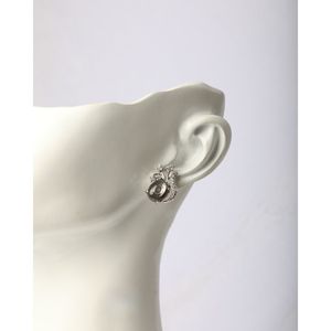 <b>Shell</b> Stud Earrings with Bezel Set Abalone Plant Design - Product Image 3