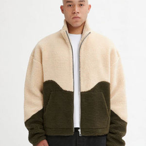 Chaquetas de Invierno para Hombre, Forro Polar, Color Oliva, Hombros Caídos, Cuello Alto, Cierre de Cremallera, Bolsillos Delanteros, Impermeables, Secado Rápido, Premium - Product Image 2