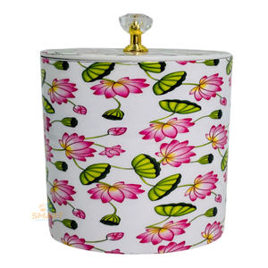 Iron Printed Straight <b>Box</b>/Jar with Diamond Lid Stylish <b>Storage</b> Solution for Gifting and <b>Decoration</b> - Product Image 1