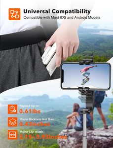 <span class=keywords><strong>Stabilisateur</strong></span> de cardan Hohem iSteady <span class=keywords><strong>Q</strong></span> avec contrôle de suivi IA, <span class=keywords><strong>stabilisateur</strong></span> de cardan 3 axes compatible avec téléphone, perche à selfie et trépied réglable - Product Image 4