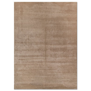 Aprezo Abstract Pattern Hand Knotted <b>Wool</b> & Bamboo Silk Rug Beige & <b>Brown</b>-for Home Use Esk-379 - Product Image 1