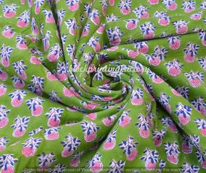 Indian Hand Block Printed 100% Cotton Quilting Fabric for Dress Making & Home Decor Available for Sale by Yard - Product Image 5