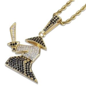 Dijes Personalizados de Plata de Ley con Diamantes Redondos de 3 Quilates y Baño de Oro Amarillo de 14K para Fiestas - Product Image 3