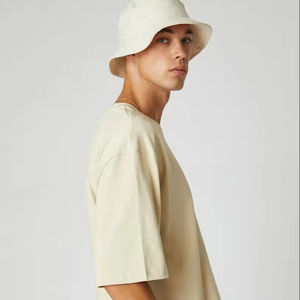 Custom Wholesale Men's Streetwear 100% Cotton Oversized Customized Heavy GSM T-<b>Shirt</b> Premium Quality Sewn Blank Beige - Product Image 1